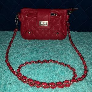 Leather Red Crossbody Purse